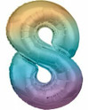 Numerofoliopallo 8 pastellisateenkaari 86 cm