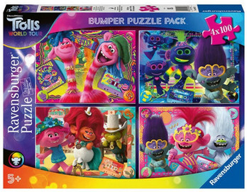 Ravensburger Trolls World Tour palapeli 4x100 palaa