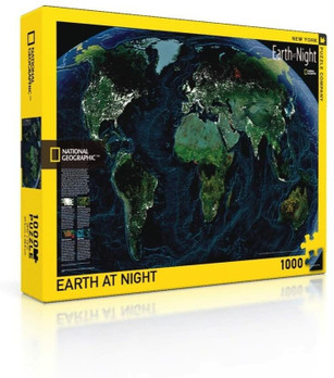 New York Puzzle Company National Geographic - Earth at Night palapeli