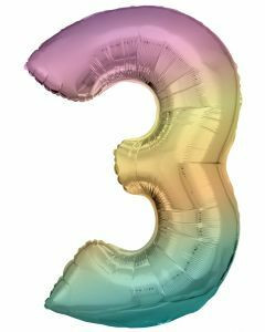 Numerofoliopallo 3  pastellisateenkaari 86 cm