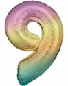 Numerofoliopallo 9  pastellisateenkaari 86 cm