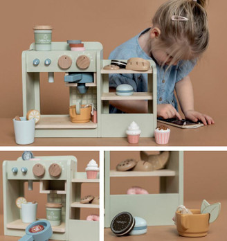 Little Dutch Leikkisetti kahvila puinen 20 osaa