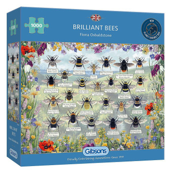 Gibsons Fiona Osbaldstone Brilliant Bees palapeli 1000 palaa