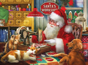SunsOut Tom Wood - Santa's Quilting Workshop palapeli 1000 palaa