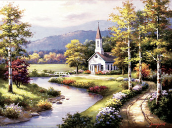 SunsOut Sung Kim - Country Chapel palapeli 1000 palaa