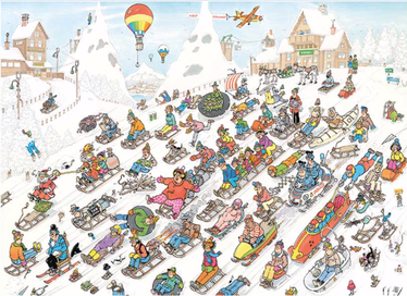 Jan Van Haasteren It´s All Going Downhill palapeli 2000 palaa