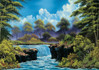 Schmidt Bob Ross, Waterfall in the glade palapeli 1000 palaa