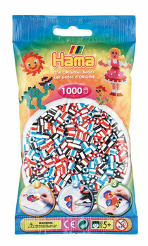 Hama pussi 1000 valkoraitaMix 91, 3 väriyhdistelmää, 207-91