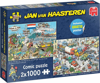 Jan Van Haasteren Traffic Chaos&By Air Land and sea 2x1000 palaa
