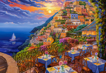 Castorland Romantic Positano Evening palapeli 1500 palaa