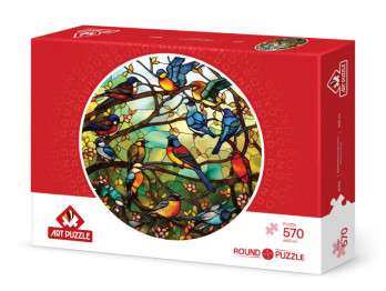 Art Puzzle Round - Stained-Glass Forest Chorus palapeli 570 palaa