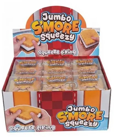 Squeeze XXL S'More -Pehmeä Täytekeksi Stressilelu 