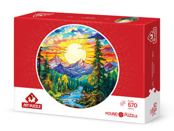 Art Puzzle Round - Stained-Glass Alps palapeli 570 palaa