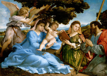 Enjoy, L.Lotto, Madonna and Child with Saints Catherine palapeli 1000