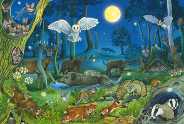 Schmidt Animals in a Night Time Forest palapeli 100 palaa