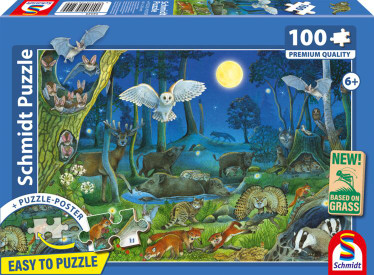 Schmidt Animals in a Night Time Forest palapeli 100 palaa