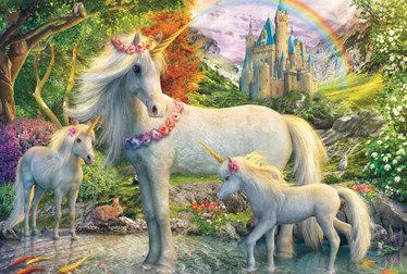 Schmidt Unicorn mare with two foals palapeli 200 palaa