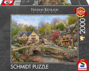 Schmidt Thomas Kinkade: Summerin Cobblestone Village palapeli 2000 pal