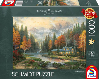 Schmidt,Thomas Kinkade, Evening at Autumn Lake, palapeli 1000 palaa
