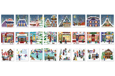  Eurographics Christmas Town Fair joulukalenteri 24 x 50 palaa