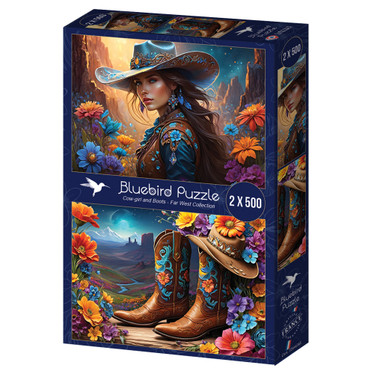 Bluebird Cowgirl and Boots - Far West Collection palapeli 2x500 palaa