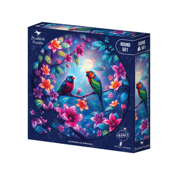 Bluebird Round Puzzle - Les Oiseaux sur la Branche palapeli 500 palaa
