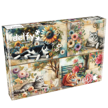 Delfy Catnap in the Park palapeli 1000 palaa