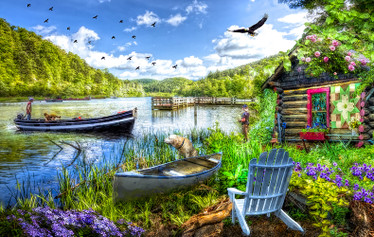 SunsOut, Cottage at the Lake palapeli 550 palaa