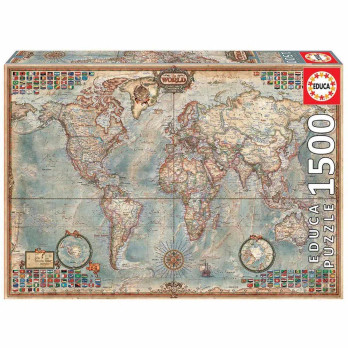 Educa Political Map of the World palapeli 1500 palaa