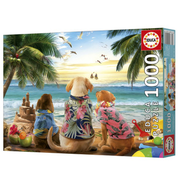 Educa® Dogs on the beach palapeli 1000 palaa