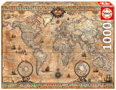 Educa Antique World Map palapeli 1000 palaa