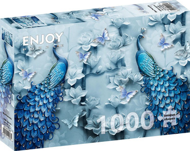 Enjoy Blue Peacocks palapeli 1000 palaa