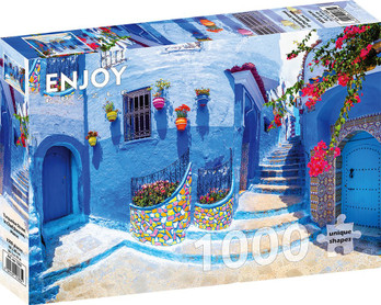 Enjoy Turquoise Street in Chefchaouen, Morocco palapeli 1000 palaa