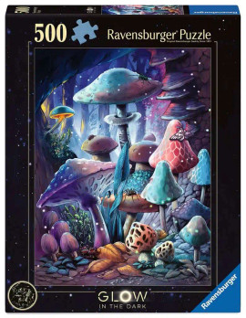 Ravensburger Glow in the dark, Moonlight Mushrooms palapeli 500 palaa