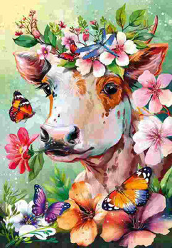 CherryPazzi  Cow with flowers palapeli 500 palaa