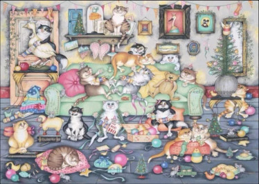 Ravensburger Crazy Cats Christmas Crackers palapeli 1000 palaa