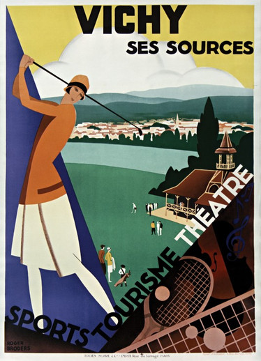 Grafika Roger Broder - Vichy, ses sources, 1928 palapeli 500 palaa