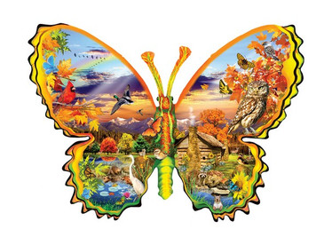 SunsOut Shaped - Autumn Butterfly palapeli 1000 palaa