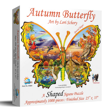 SunsOut Shaped - Autumn Butterfly palapeli 1000 palaa