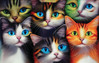 SunsOut Six Cats the Cat Lady Fantasy palapeli 550 palaa