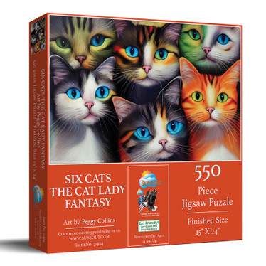 SunsOut Six Cats the Cat Lady Fantasy palapeli 550 palaa