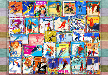 Grafika Ski Stamp Posters palapeli 1000 palaa