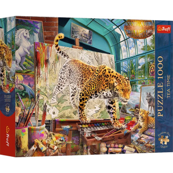 Trefl Tea Time - Leopards in the Painting Studio palapeli 1000 palaa