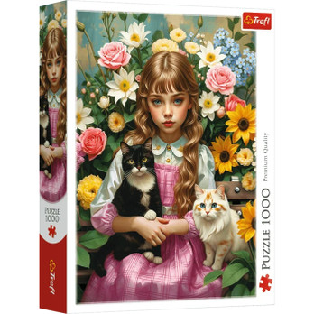 Trefl The Girl with the Cats palapeli 1000 palaa