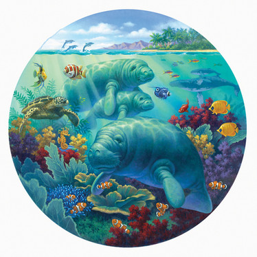 SunsOut  Manatee Beach palapeli 500 XXL palaa