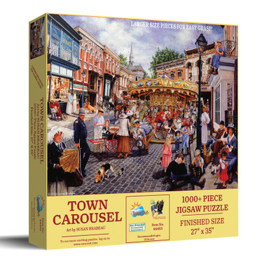 SunsOut XXL, Susan Brabeau, Town Carousel palapeli 1000 palaa