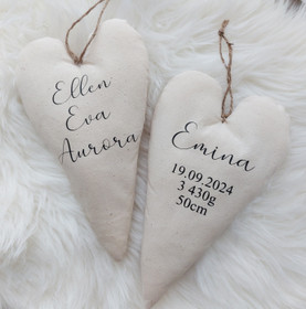 Pehmosydän, nimellä ja syntymätiedoilla -PikkuMari Tmi