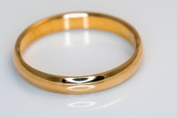 Kultainen kihlasormus 3mm, puolipyöreä