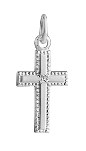 Top Gold hopeinen ristiriipus timantilla