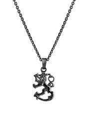 Suomi-leijona riipus, tummennettu hopea 12mm